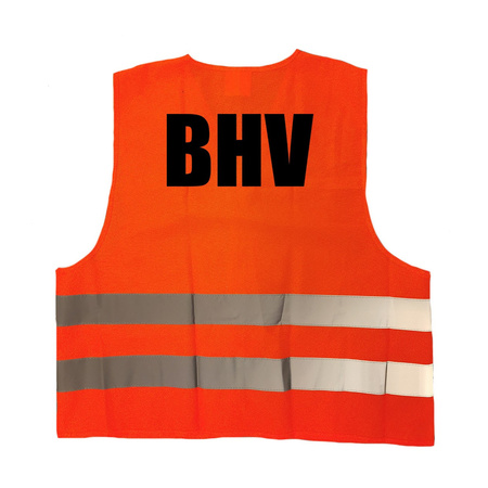 BHV vestje / hesje oranje met reflecterende strepen voor volwassenen