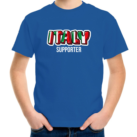 Blauw t-shirt Italy / Italie supporter EK/ WK voor kinderen