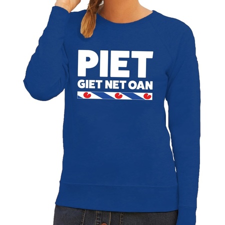 Blauwe trui / sweater Friesland Piet Giet Net Oan dames