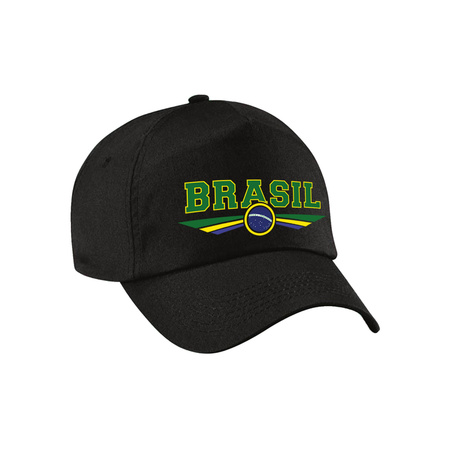 Brazilie / Brasil landen pet / baseball cap zwart volwassenen