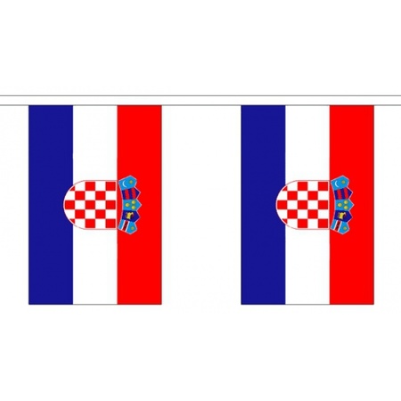 Bellatio Decorations - Vlaggen versiering set - Kroatie - Vlag 90 x 150 cm en vlaggenlijn 3 meter