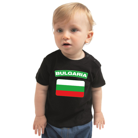 Bulgaria present t-shirt with flag black for babys