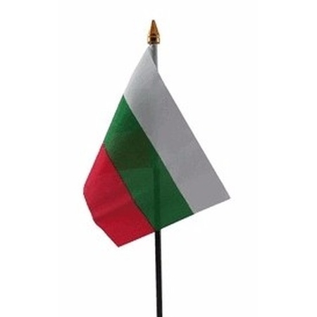 4x stuks bulgarije tafelvlaggetje 10 x 15 cm met standaard