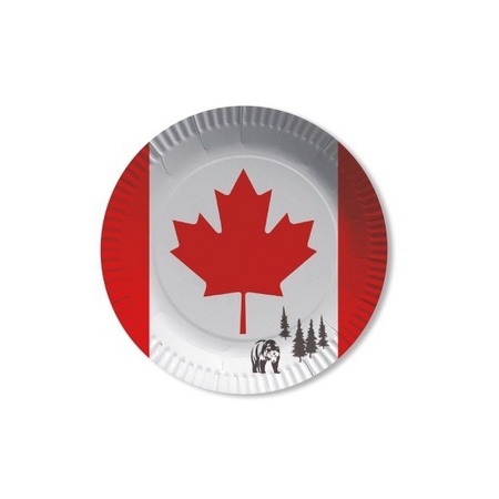 Tafel dekken versiering set vlag Canada thema voor 8x personen