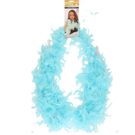 Carnaval Feathers boa - iceblue - 180 cm - 45 gram - Glitter and glamour