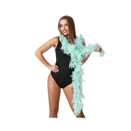 Carnaval Feathers boa - iceblue - 180 cm - 45 gram - Glitter and glamour
