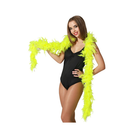 Carnaval Feathers boa - neon yellow - 180 cm - 45 gram - Glitter and glamour