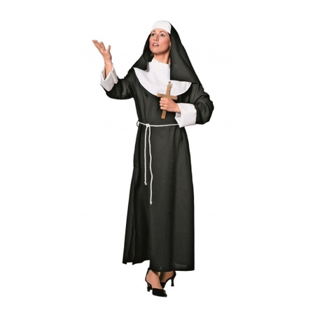 Zwart non kostuum met kruis maat 38 voor dames