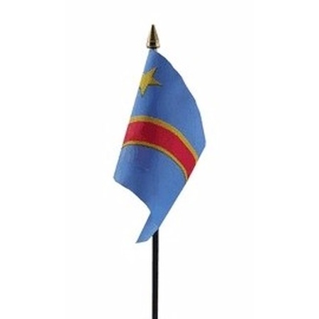 4x stuks Congo tafelvlaggetje 10 x 15 cm met standaard