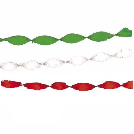 Rode witte en groene crepe slingers