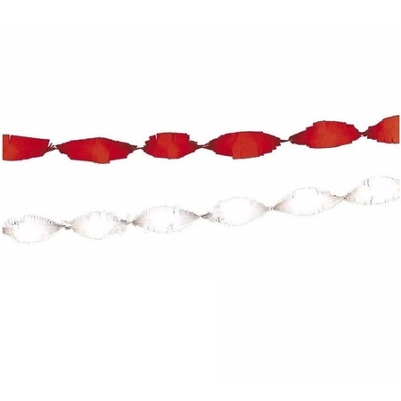4x feestversiering slingers rood-wit