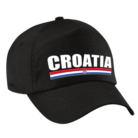 Croatia supporter pet  / cap Kroatie zwart kinderen