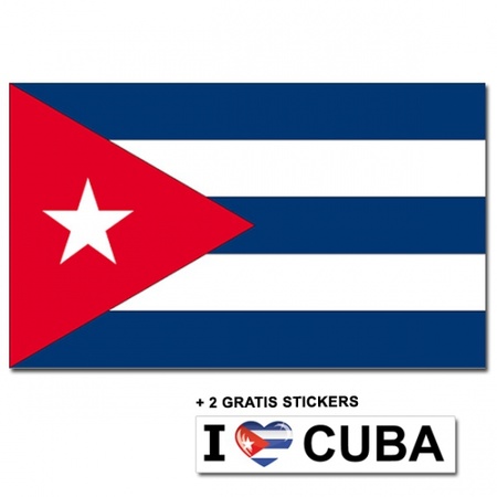 Cubaanse vlag + 2 gratis stickers