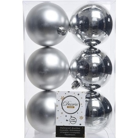 Christmas baubles 51-pcs for 120 cm tree silver