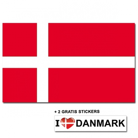 Deense vlag + 2 gratis stickers