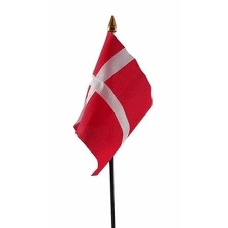 Denemarken tafelvlaggetje 10 x 15 cm met standaard