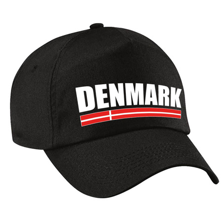 Denmark supporter pet  / cap Denemarken zwart kinderen