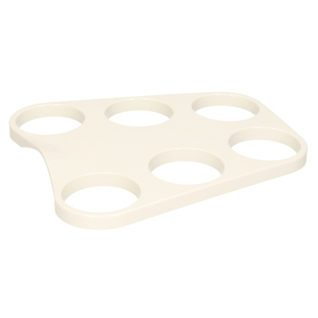 Tray/cup holder for 6 beer glasses - white - plastic