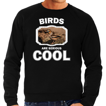 Dieren appelvink vogel sweater zwart heren - birds are cool trui