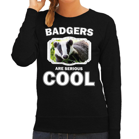 Dieren das sweater zwart dames - badgers are cool trui