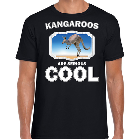 Dieren kangoeroe t-shirt zwart heren - kangaroos are cool shirt