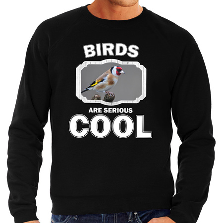 Dieren putter vogel sweater zwart heren - birds are cool trui