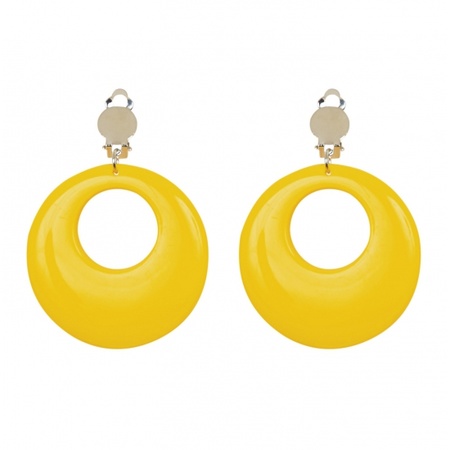 Disco earrings neon yellow