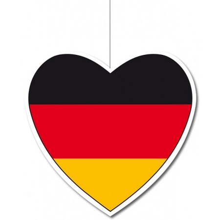 Germany flag hearts decorations set 5-parts 14 cm and 28 cm