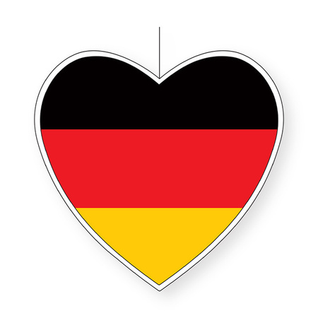 Germany flag hearts decorations set 7-parts 14 cm and 28 cm