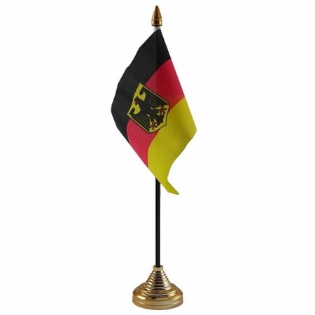 Duitsland met adelaar tafelvlaggetje 10 x 15 cm met standaard