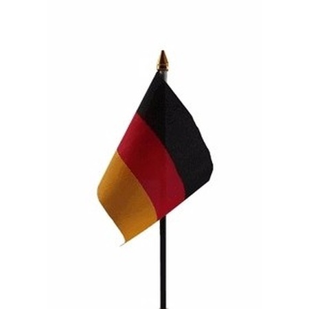 2x pieces germany table flags 10 x 15 cm with base