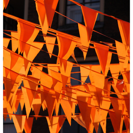 Ek orange street / house decoration package including 100 m orange flag lines