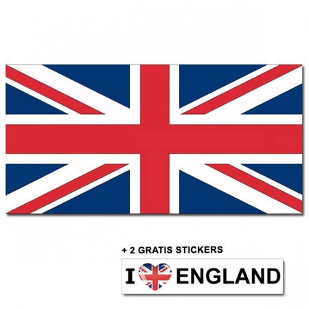 Engelandse vlag + 2 gratis stickers