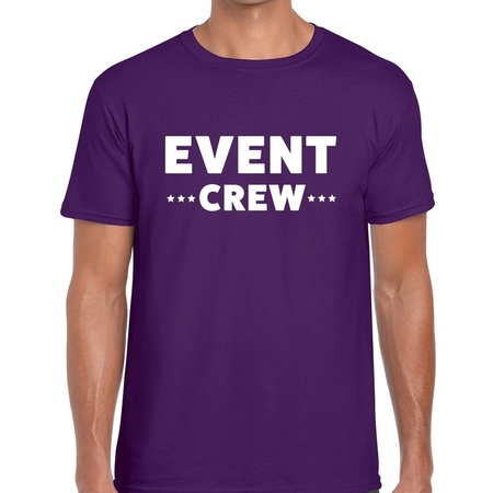 Event crew / personeel tekst t-shirt paars heren