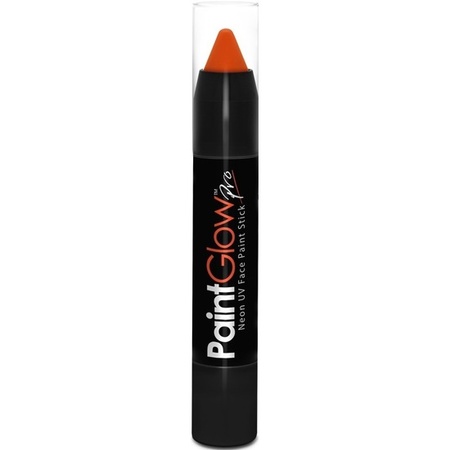 Face paint stick - neon oranje - UV/blacklight - 3,5 gram - schmink/make-up stift/potlood