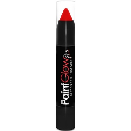 Face paint stick - neon rood - UV/blacklight - 3,5 gram - schmink/make-up stift/potlood