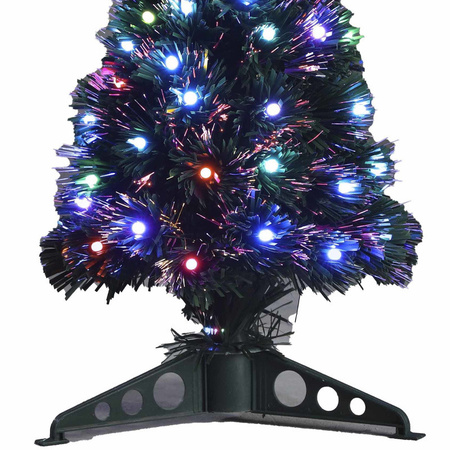 Fiber optic Christmas tree/artificial tree with colored lights 45 cm