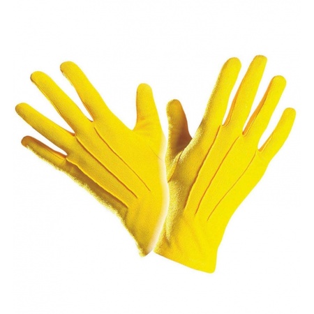 Geel gekleurde handschoenen