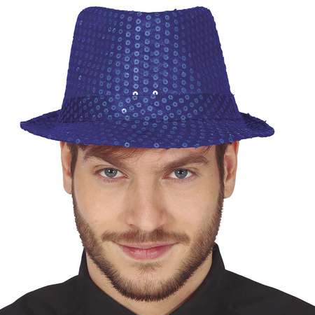 Toppers - Carnaval verkleed set - hoedje en bretels - blauw - volwassenen
