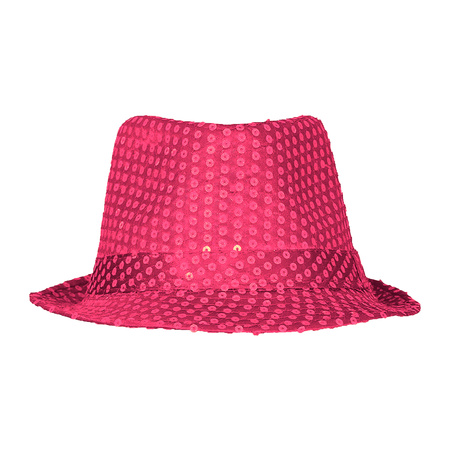 Toppers - Party carnaval set cplete - glitter hat and bowtie - pink - for men and woman