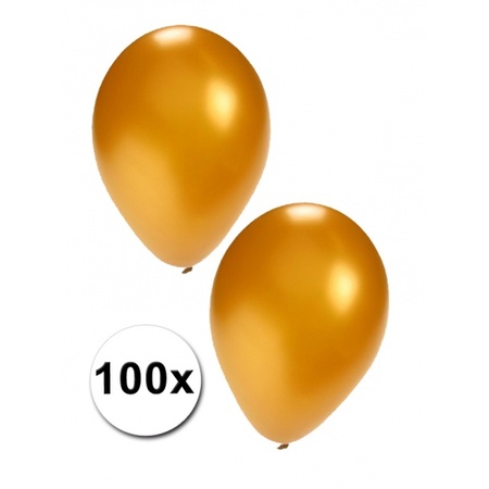 Goud gekleurige ballonnen 100 stuks