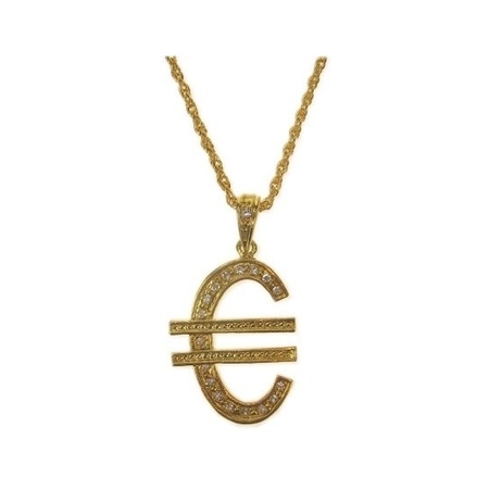 Gouden blingbling euro ketting