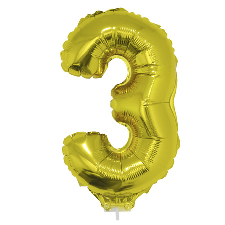 Gouden opblaasbare cijfer ballon 3 41 cm