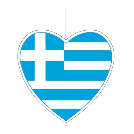 Griekenland hangversiering hart 14 cm