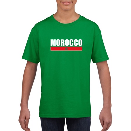 Groen Marokko supporter t-shirt voor kinderen