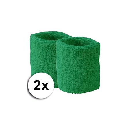 Green sweat wristbands 2 pieces