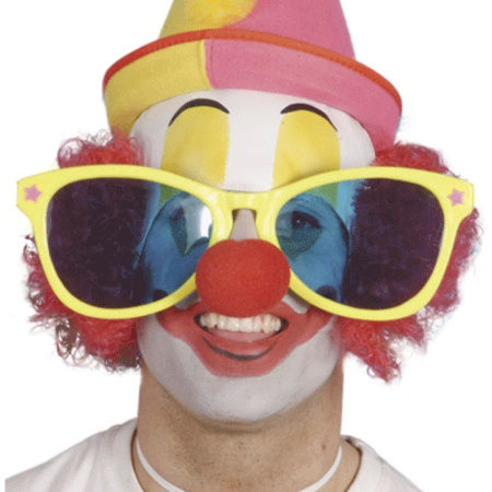 Grote clownsbril voor volwassenen