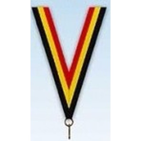 Medaille aan halslint geel/rood/zwart