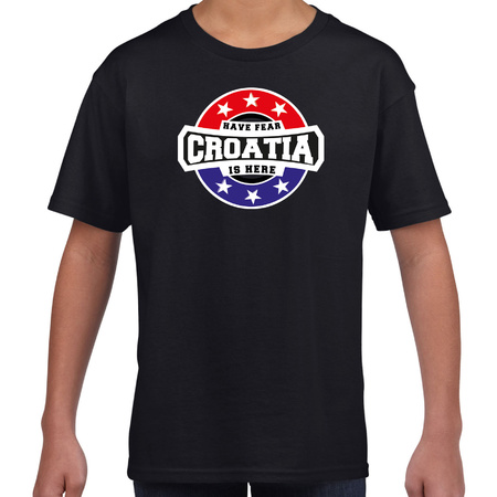 Have fear Croatia is here / Kroatie supporter t-shirt zwart voor kids