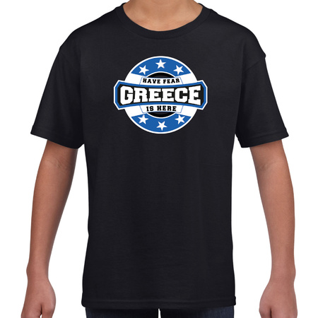 Greece is here t-shirt black for kids